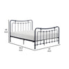 Ryan Twin Size Metal Bed Platform Foundation Black Curved Spindle Frame By Casagear Home BM316839