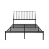 Angie Full Platform Metal Bed Subtly Angled Slats on Headboard Black By Casagear Home BM316840