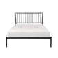 Angie Full Platform Metal Bed, Subtly Angled Slats on Headboard, Black By Casagear Home