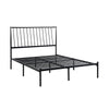 Angie Twin Size Platform Metal Bed Subtly Angled Slats on Headboard Black By Casagear Home BM316842