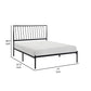 Angie Twin Size Platform Metal Bed Subtly Angled Slats on Headboard Black By Casagear Home BM316842