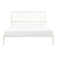 Angie King Size Platform Metal Bed Subtly Angled Slats on Headboard White By Casagear Home BM316844