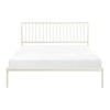 Angie King Size Platform Metal Bed Subtly Angled Slats on Headboard White By Casagear Home BM316844