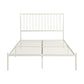 Angie King Size Platform Metal Bed Subtly Angled Slats on Headboard White By Casagear Home BM316844