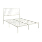 Angie Twin Size Platform Metal Bed Subtly Angled Slats on Headboard White By Casagear Home BM316845