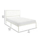 Angie Twin Size Platform Metal Bed Subtly Angled Slats on Headboard White By Casagear Home BM316845