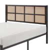 Annie Full Platform Metal Bed Brown Faux Cane Panel Headboard Dark Bronze By Casagear Home BM316846