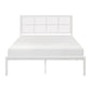 Annie Full Platform Metal Bed White Faux Cane Panel Headboard Low Profile By Casagear Home BM316849