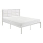 Annie Full Platform Metal Bed White Faux Cane Panel Headboard Low Profile By Casagear Home BM316849