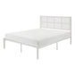 Annie Full Platform Metal Bed White Faux Cane Panel Headboard Low Profile By Casagear Home BM316849