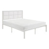 Annie King Platform Metal Bed White Faux Cane Panel Headboard Low Profile By Casagear Home BM316850