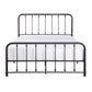 Ken King Size Metal Bed Ball Accents on Vertical Slats Antique Bronze By Casagear Home BM316852