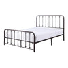 Ken King Size Metal Bed Ball Accents on Vertical Slats Antique Bronze By Casagear Home BM316852