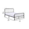 Ken King Size Metal Bed Ball Accents on Vertical Slats Antique Bronze By Casagear Home BM316852