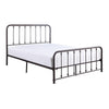 Ken Twin Size Metal Bed, Ball Accents on Vertical Slats, Antique Bronze By Casagear Home