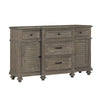 Berey 59 Inch Sideboard Buffet, 5 Drawers, 2 Cabinets, Taupe Brown Wood By Casagear Home