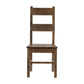 Rick 22 Inch Side Dining Chair Ladder Back Burnished Brown Rubberwood By Casagear Home BM316863