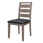 Dereck 24 Inch Set of 2 Side Dining Chairs Black Faux Leather Ladder Back By Casagear Home BM316864