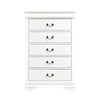 Vele 49 Inch Tall Dresser Chest 5 Drawers Brass Tone Metal White Wood By Casagear Home BM316865