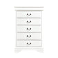 Vele 49 Inch Tall Dresser Chest 5 Drawers Brass Tone Metal White Wood By Casagear Home BM316865