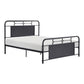 Cardy Full Size Metal Bed, Rounded Profile, Mottled Silver Finish Panels By Casagear Home