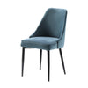 Gene 19 Inch Side Dining Chair Tall Curved Back Blue Velvet Black Metal By Casagear Home BM316870