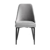 Gene 19 Inch Side Dining Chair Tall Curved Back Gray Velvet Black Metal By Casagear Home BM316871