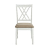 Hyna 19 Inch Side Dining Chair X Cross Back Khaki Seat Farmhouse White By Casagear Home BM316877