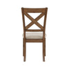 Nil 18 Inch Side Dining Chair Open Style X Back Beige Padded Brown Wood By Casagear Home BM316880