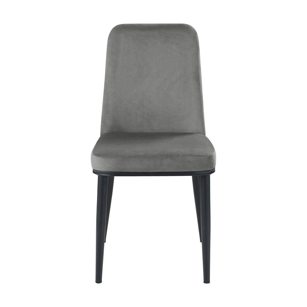 Lane 18 Inch Side Dining Chair Gray Velvet Upholstery Black Metal By Casagear Home BM316882