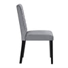 Andy 18 Inch Side Dining Chair Channel Tufted Gray Velvet Black Wood By Casagear Home BM316883