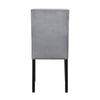 Andy 18 Inch Side Dining Chair Channel Tufted Gray Velvet Black Wood By Casagear Home BM316883