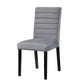 Andy 18 Inch Side Dining Chair Channel Tufted Gray Velvet Black Wood By Casagear Home BM316883