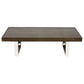 Ien 53 Inch Coffee Table Rectangular Top Metal Sled Legs Espresso Brown By Casagear Home BM316884