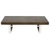 Ien 53 Inch Coffee Table Rectangular Top Metal Sled Legs Espresso Brown By Casagear Home BM316884