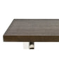 Ien 53 Inch Coffee Table Rectangular Top Metal Sled Legs Espresso Brown By Casagear Home BM316884