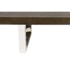 Ien 53 Inch Coffee Table Rectangular Top Metal Sled Legs Espresso Brown By Casagear Home BM316884