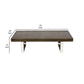 Ien 53 Inch Coffee Table Rectangular Top Metal Sled Legs Espresso Brown By Casagear Home BM316884