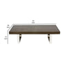 Ien 53 Inch Coffee Table Rectangular Top Metal Sled Legs Espresso Brown By Casagear Home BM316884