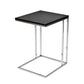 Zen 23 Inch Side Table Rectangular Tray Top C Shape Chrome Frame Black By Casagear Home BM316889