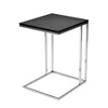 Zen 23 Inch Side Table Rectangular Tray Top C Shape Chrome Frame Black By Casagear Home BM316889