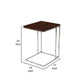 Zen 23 Inch Side Table Rectangular Tray Top C Shape Chrome Ebony Brown By Casagear Home BM316890