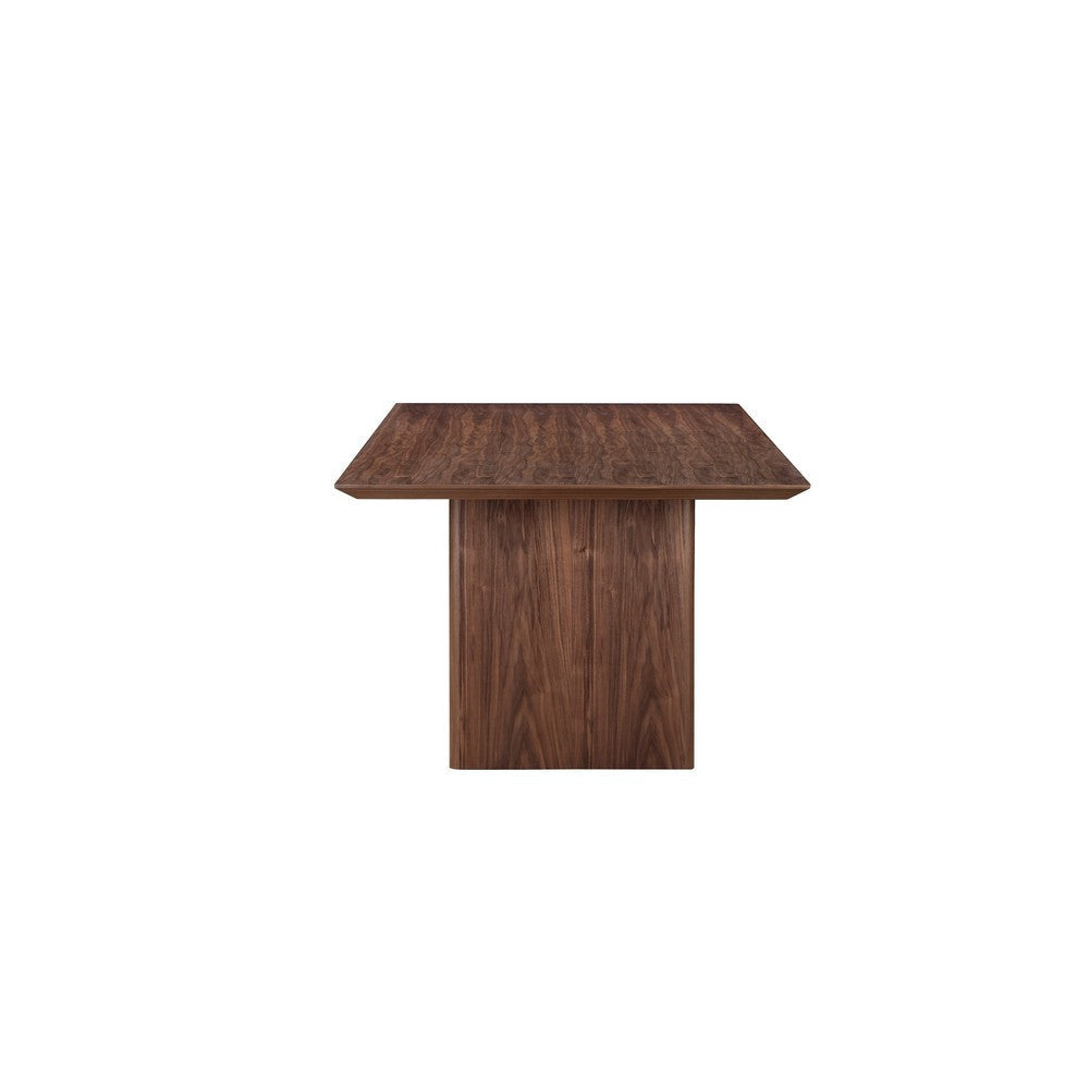 Tommy 94 Inch Dining Table Rectangular Top Wide Panel Legs Walnut Brown By Casagear Home BM316906