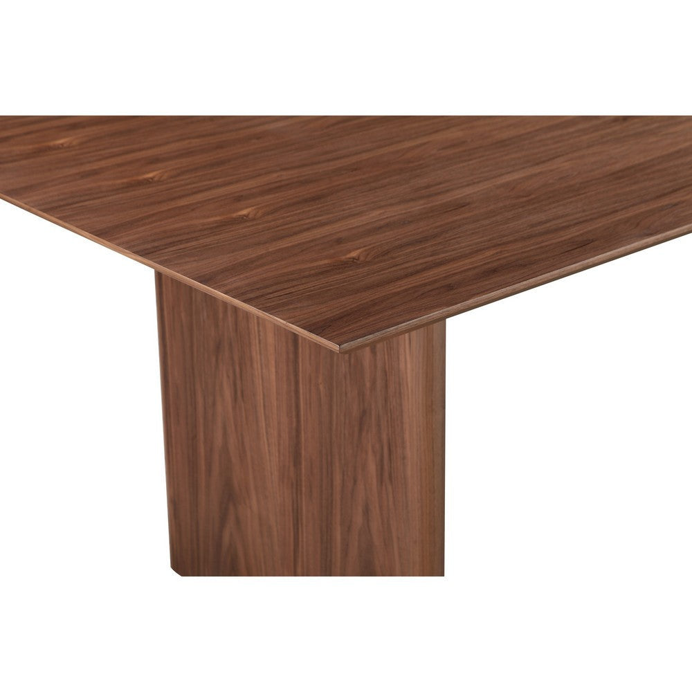 Tommy 94 Inch Dining Table Rectangular Top Wide Panel Legs Walnut Brown By Casagear Home BM316906