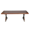 Rix 87 Inch Dining Table, X Chrome Legs, Walnut Brown Rectangular Wood Top By Casagear Home