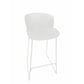 Sia 30 Inch Barstool Chair Set of 2 Curved Back Square White Metal Legs By Casagear Home BM316908