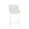 Sia 30 Inch Barstool Chair Set of 2 Curved Back Square White Metal Legs By Casagear Home BM316908