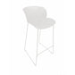 Sia 30 Inch Barstool Chair Set of 2 Curved Back Square White Metal Legs By Casagear Home BM316908