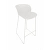 Sia 30 Inch Barstool Chair Set of 2 Curved Back Square White Metal Legs By Casagear Home BM316908