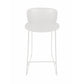 Sia 30 Inch Barstool Chair Set of 2 Curved Back Square White Metal Legs By Casagear Home BM316908